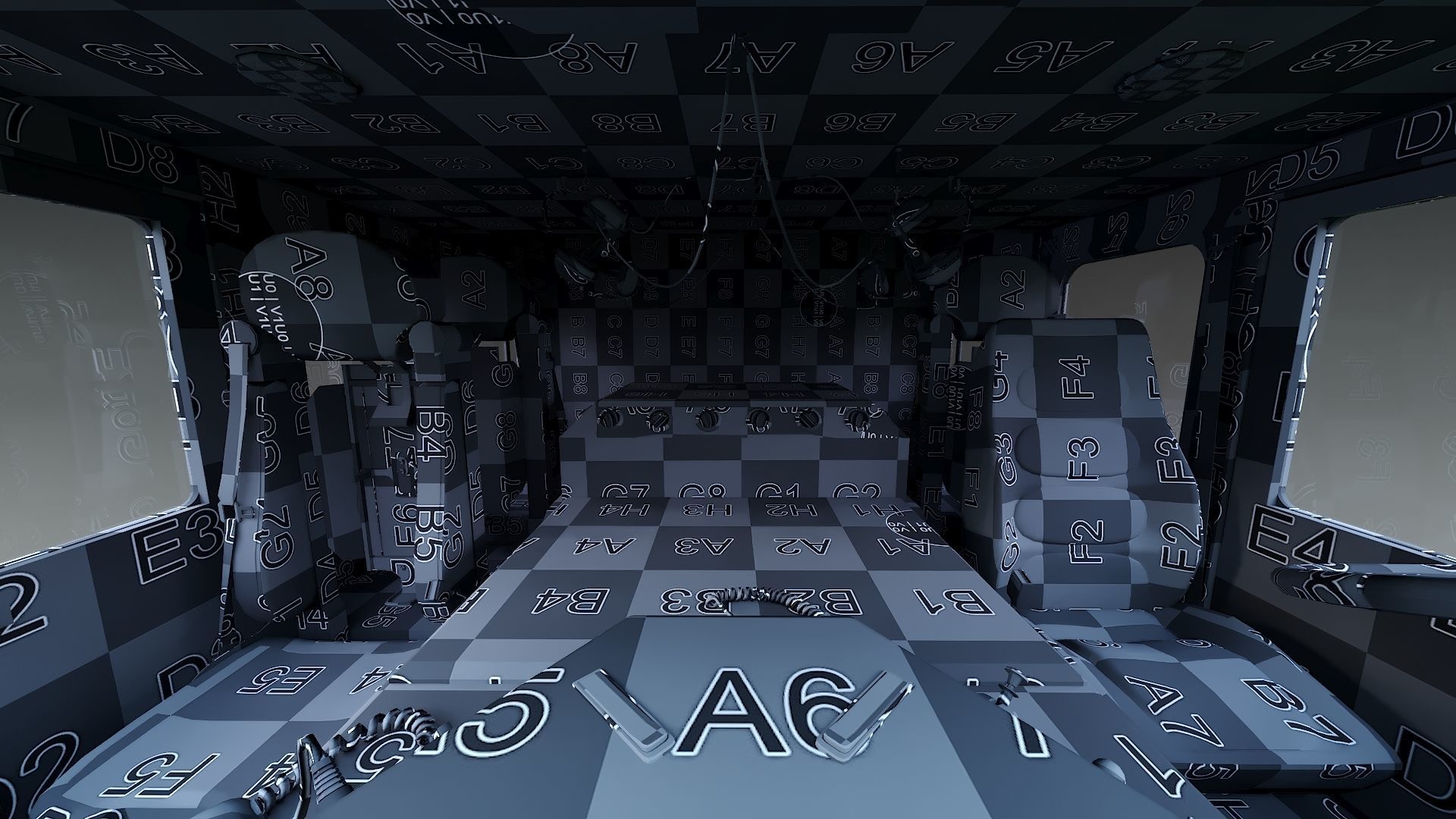 Fire Truck Aerial Platform Miame Dade Low-poly 3D model_43