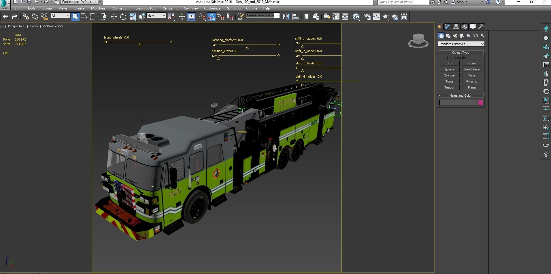 Fire Truck Aerial Platform Miame Dade Low-poly 3D model_58