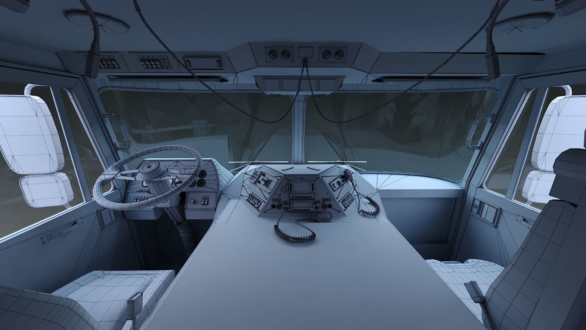 Fire Truck Aerial Platform Miame Dade Low-poly 3D model_50