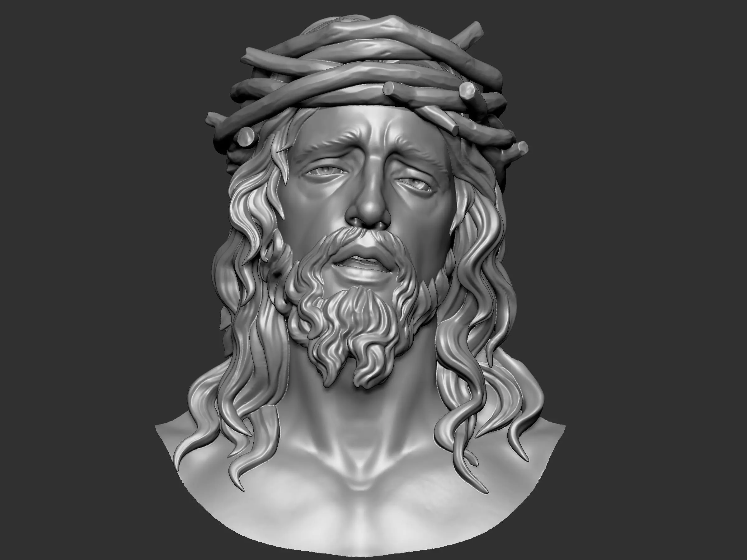 Jesus Head 3D print model 3D print model_0