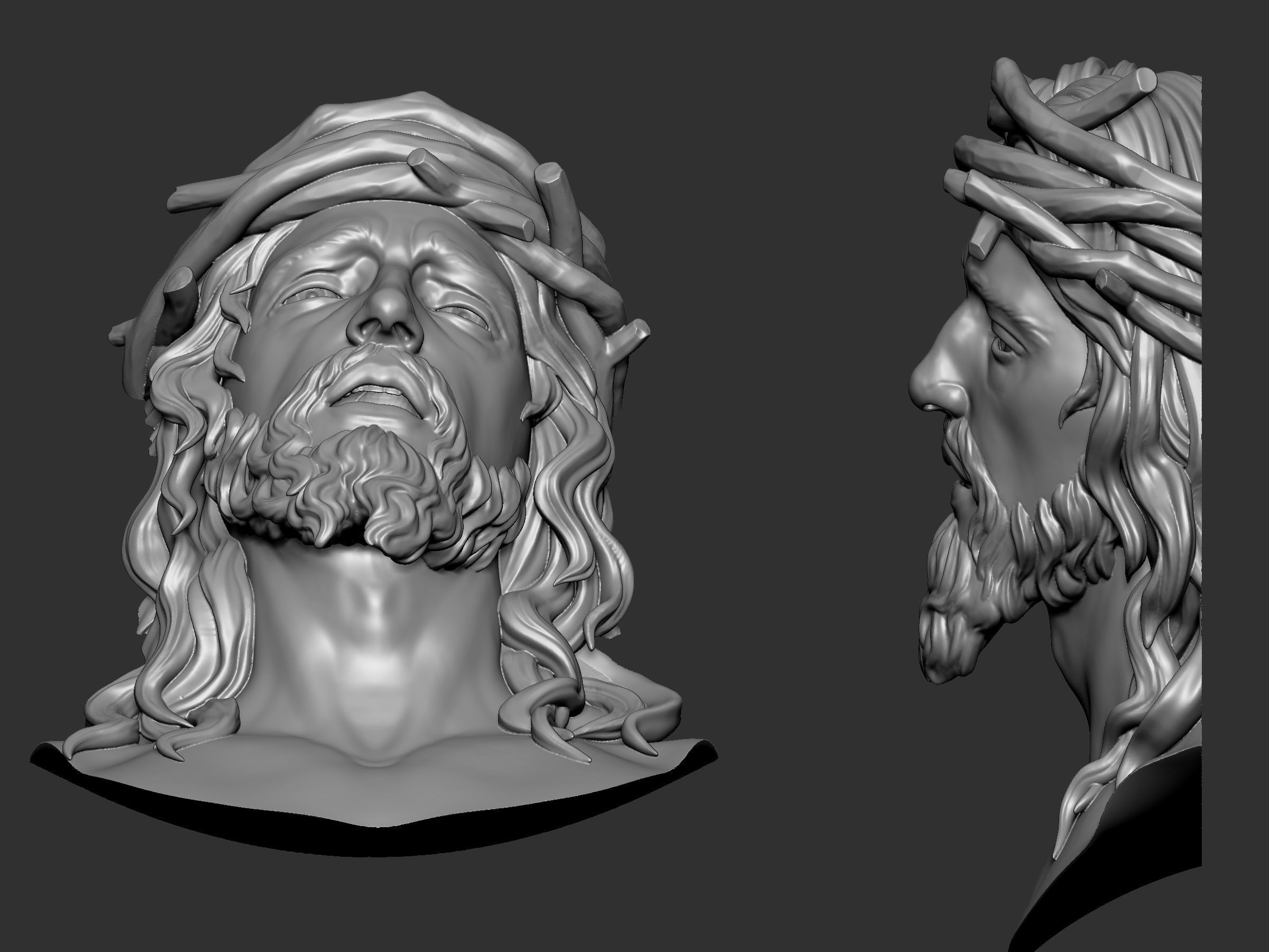 Jesus Head 3D print model 3D print model_1
