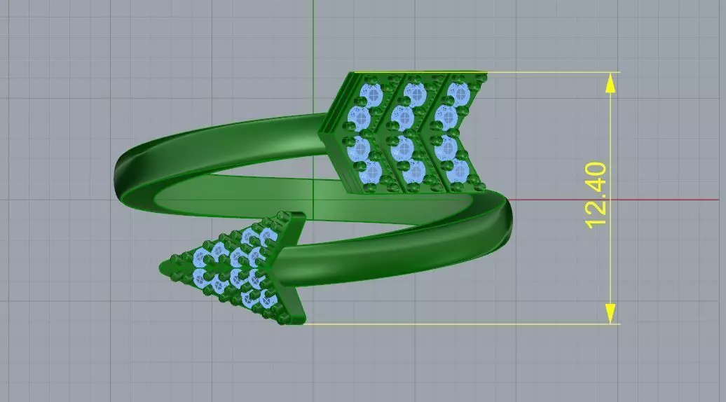 Arrow diamond ring 3D print model_0