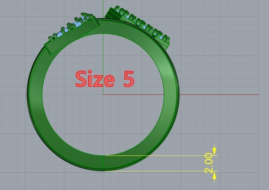 Arrow diamond ring 3D print model_2