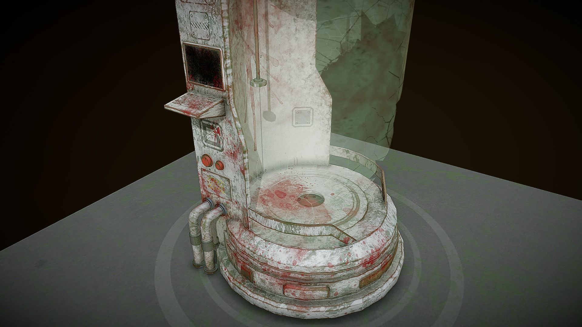 Sci-fi Old Laboratory Capsule Low-poly 3D model_2