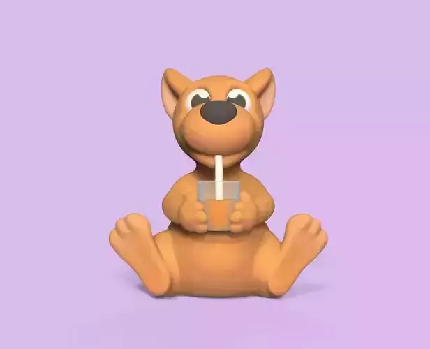 Kangaroo Drinking Juice