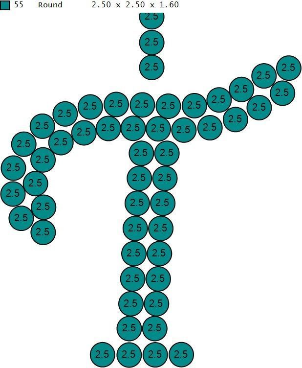 T pendant with stones 3D print model_7