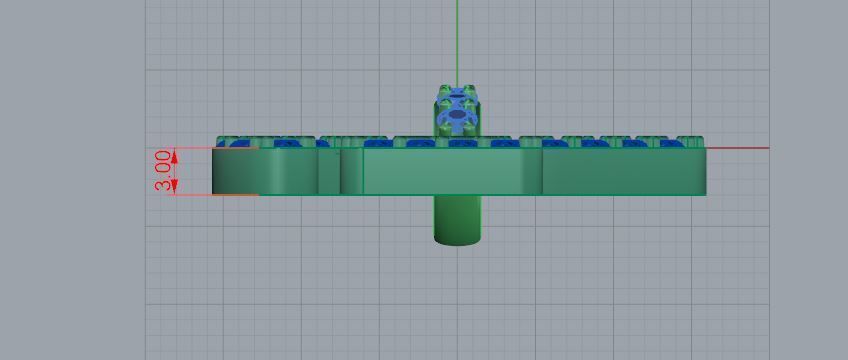 T pendant with stones 3D print model_1