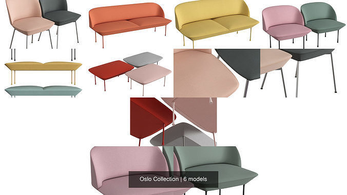 Oslo Collection seater sofa - orange 