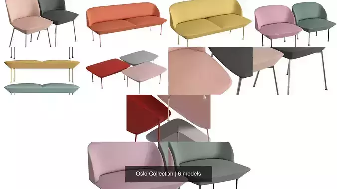 Oslo Collection seater sofa - orange 