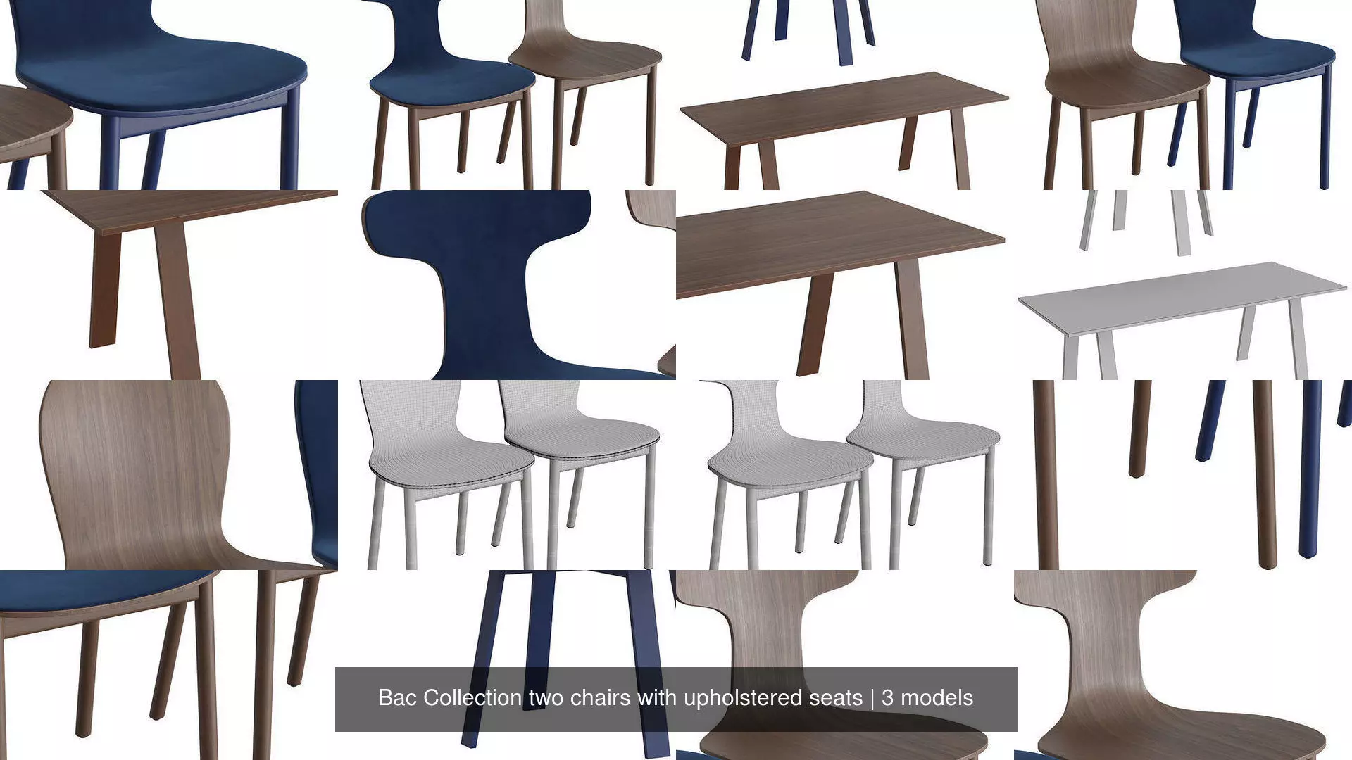 Bac Collection two chairs with upholstered seats _0