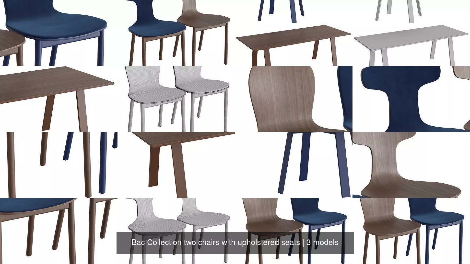 Bac Collection two chairs with upholstered seats _1