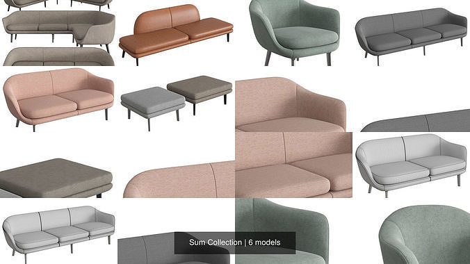 Sum Collection leather sofa with legs 