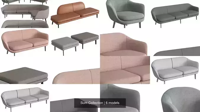Sum Collection leather sofa with legs 
