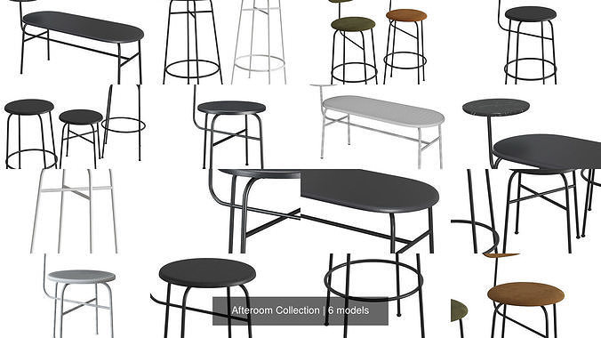 Afteroom Collection bench with marble top 