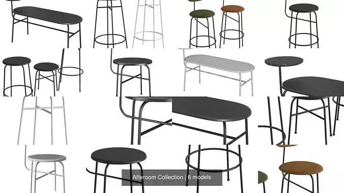 Afteroom Collection bench with marble top