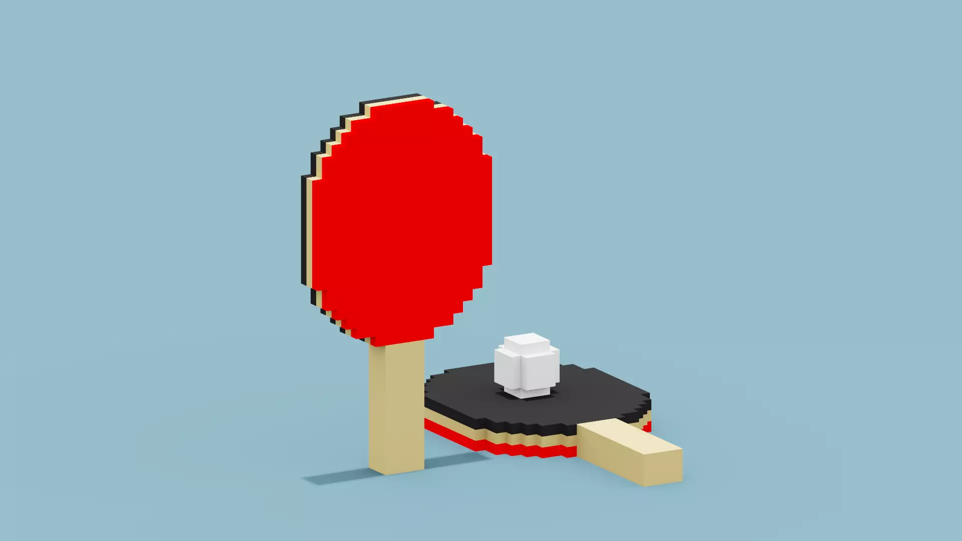 Voxel Ping Pong Low-poly 3D model