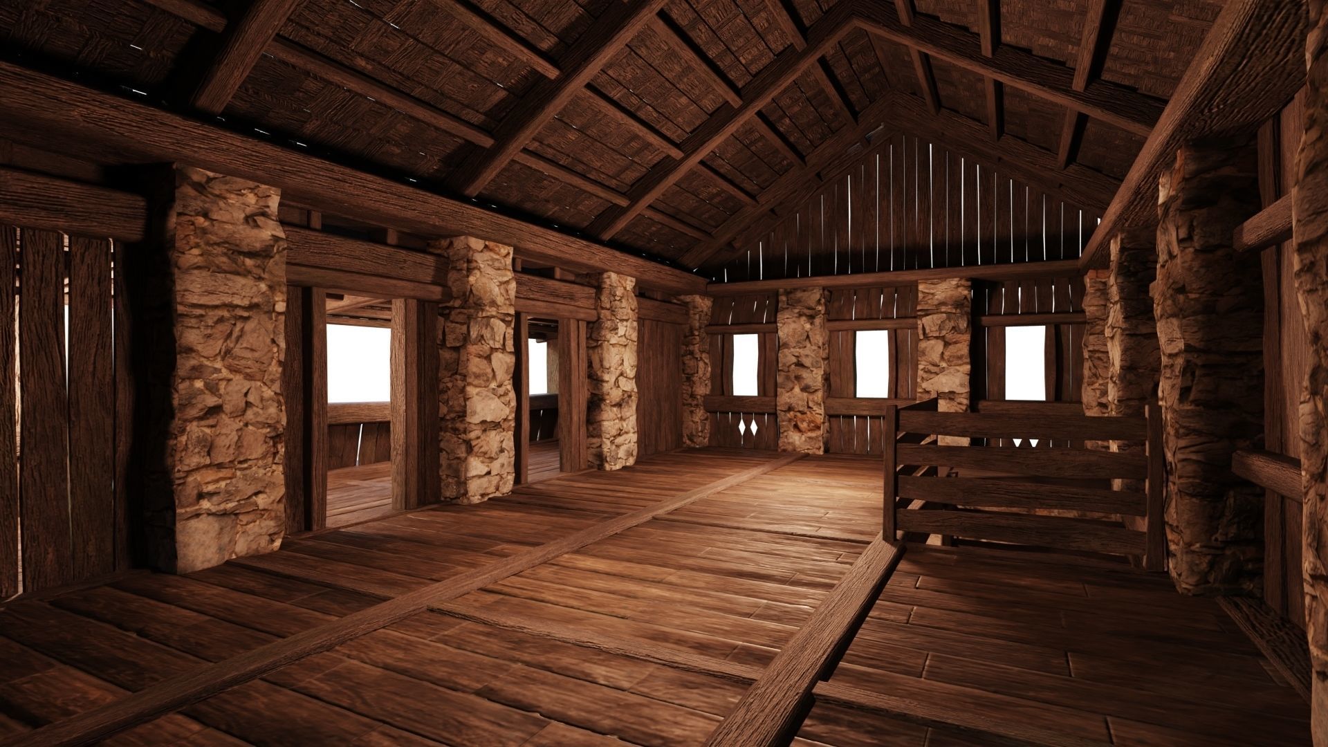 Old Medieval Building House 4K Textures GameReady 41 Low-poly 3D model_5