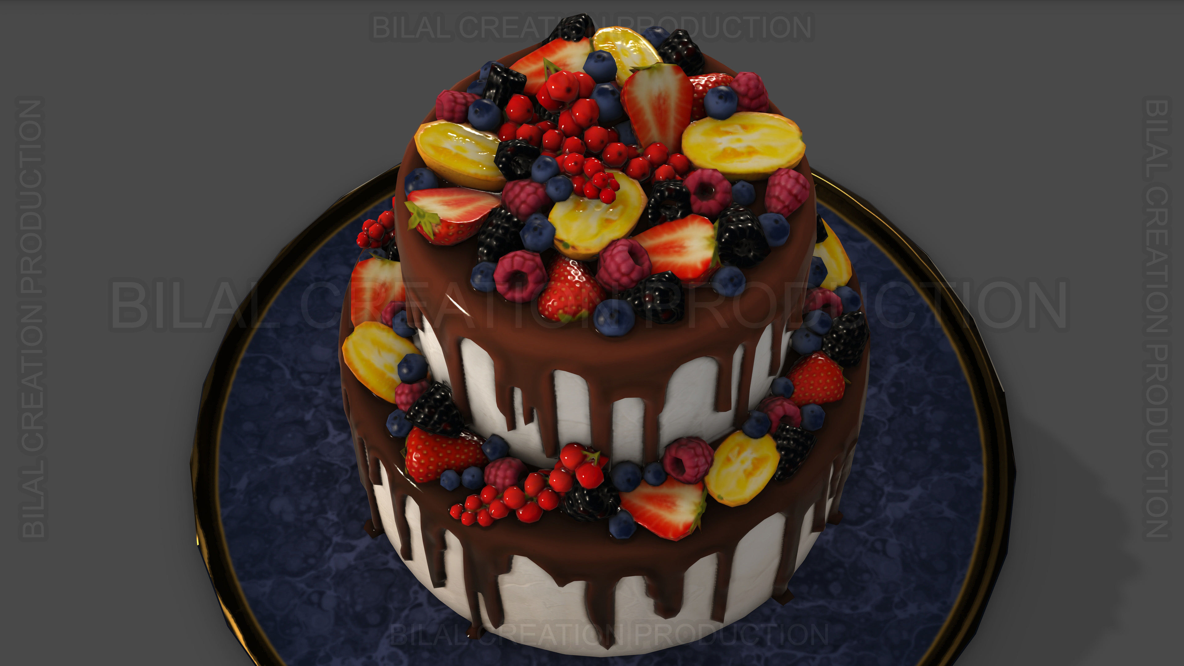 Fruit Cake 3D model_11