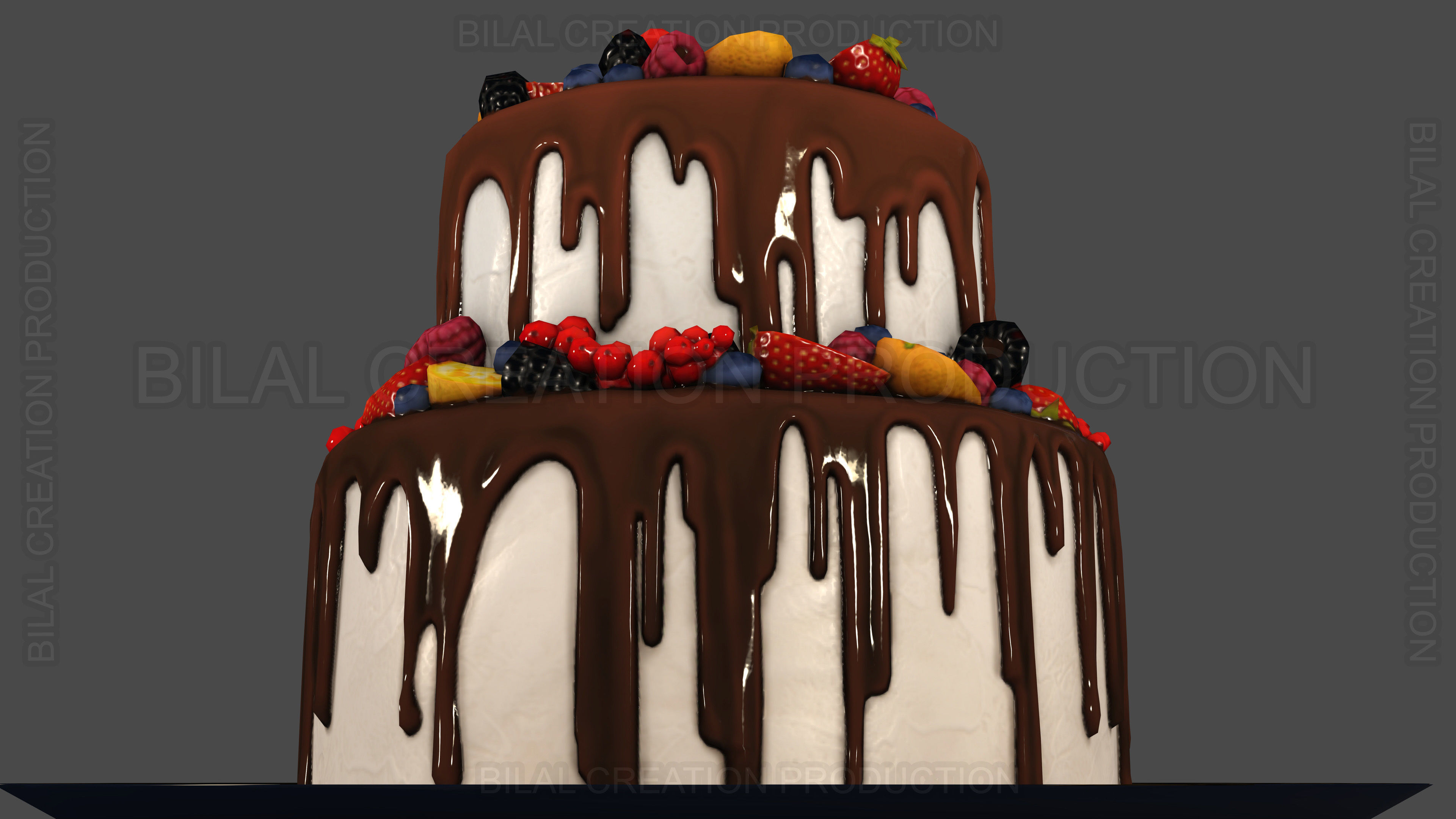 Fruit Cake 3D model_10