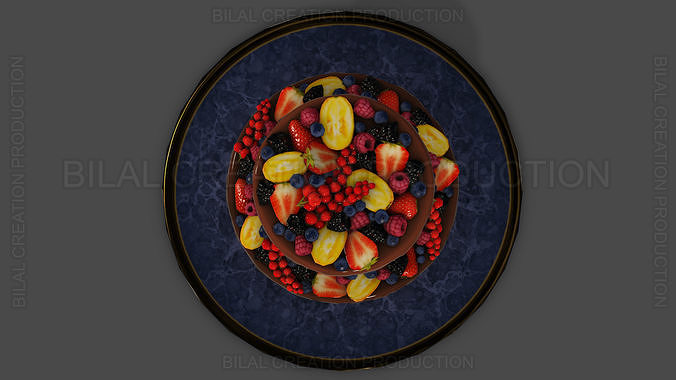 Fruit Cake 3D model 7