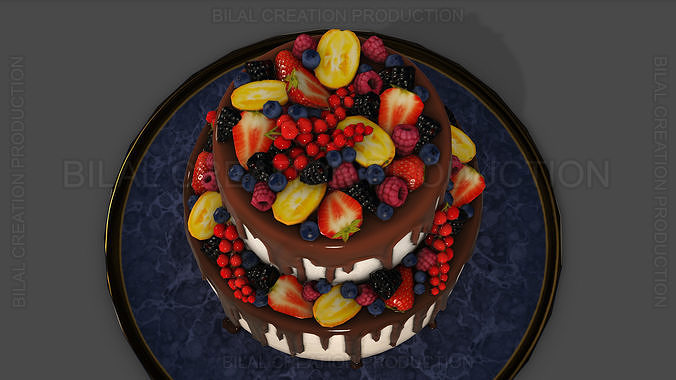 Fruit Cake 3D model 6