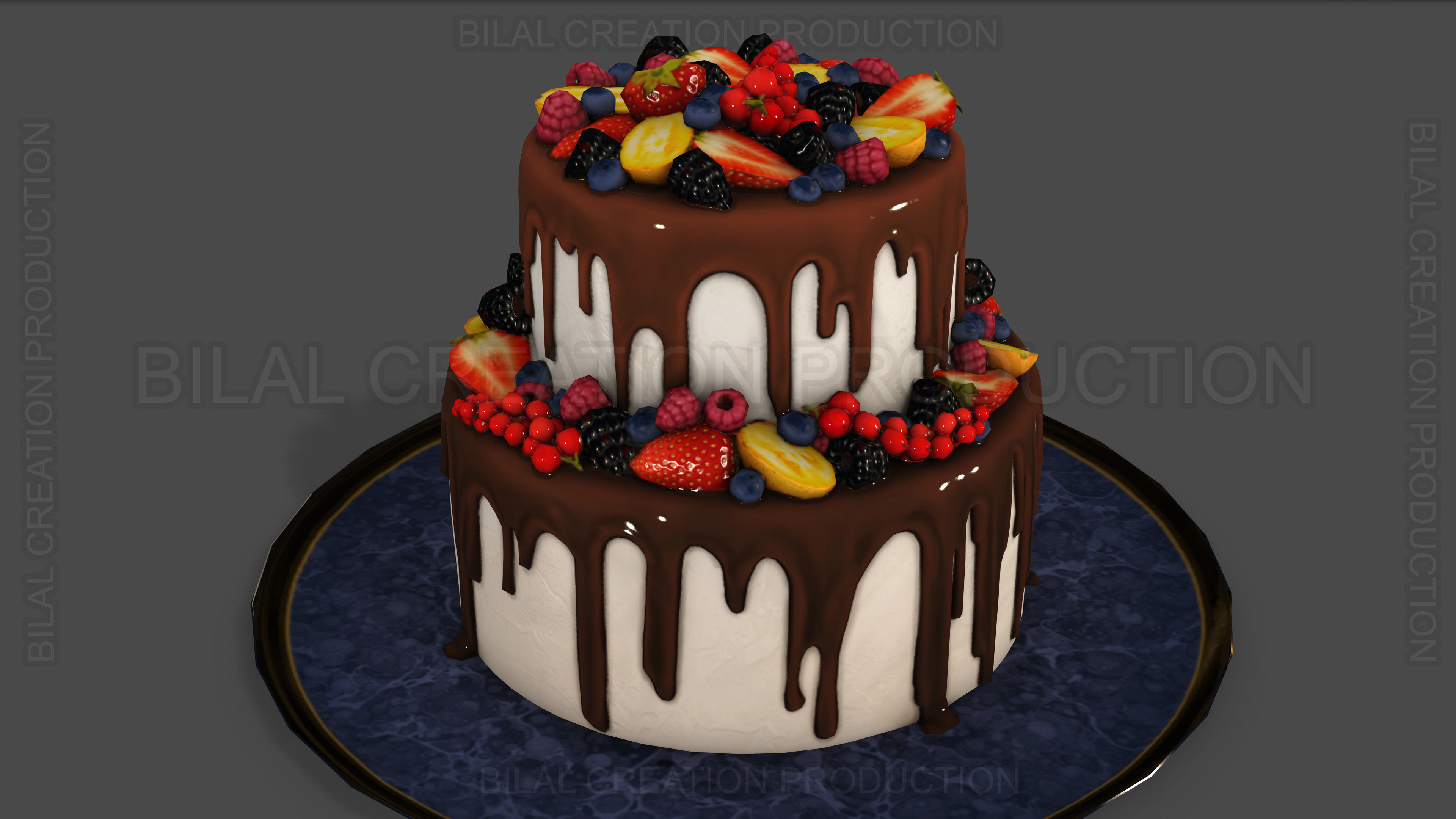 Fruit Cake 3D model_8
