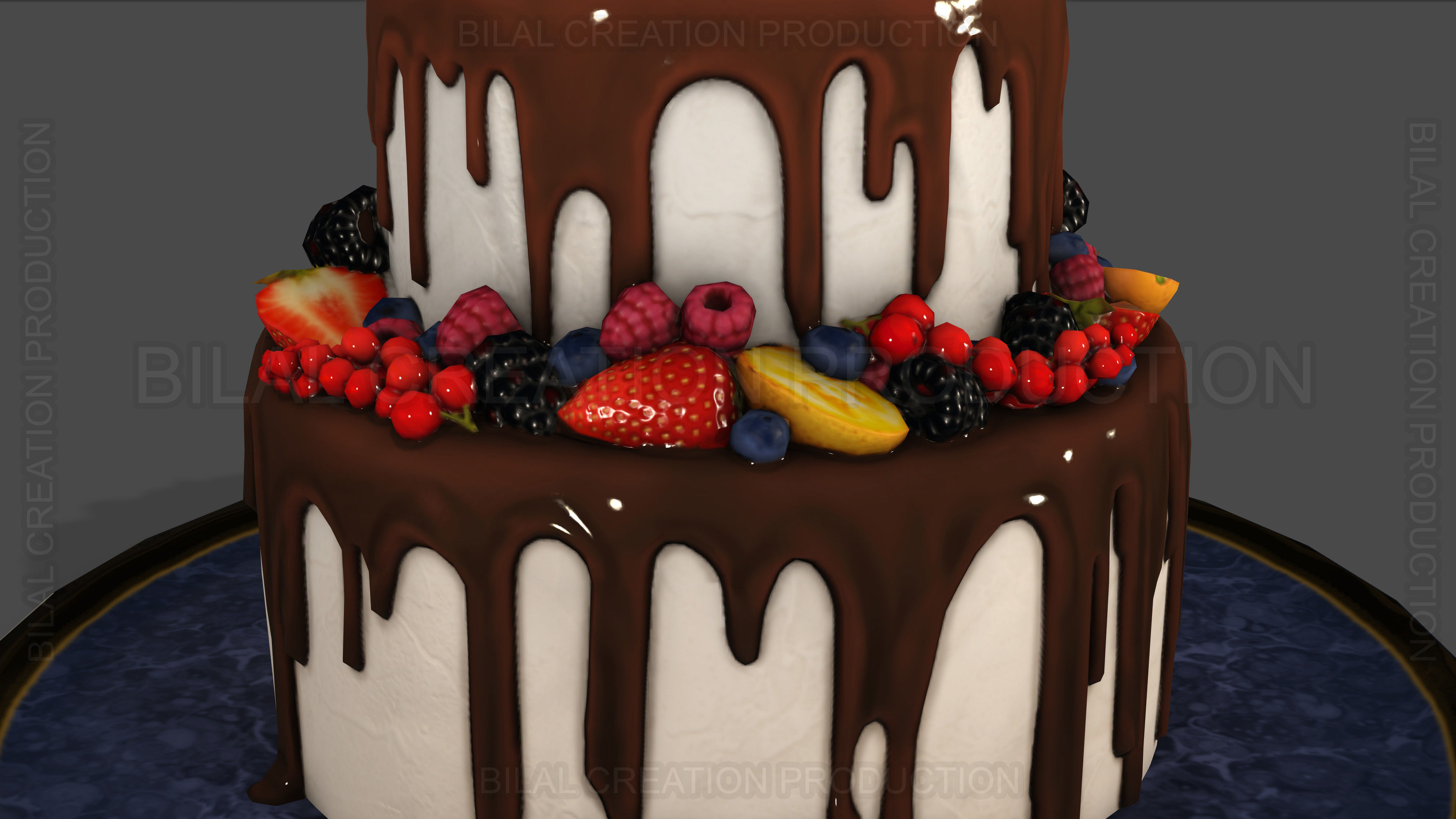 Fruit Cake 3D model_3