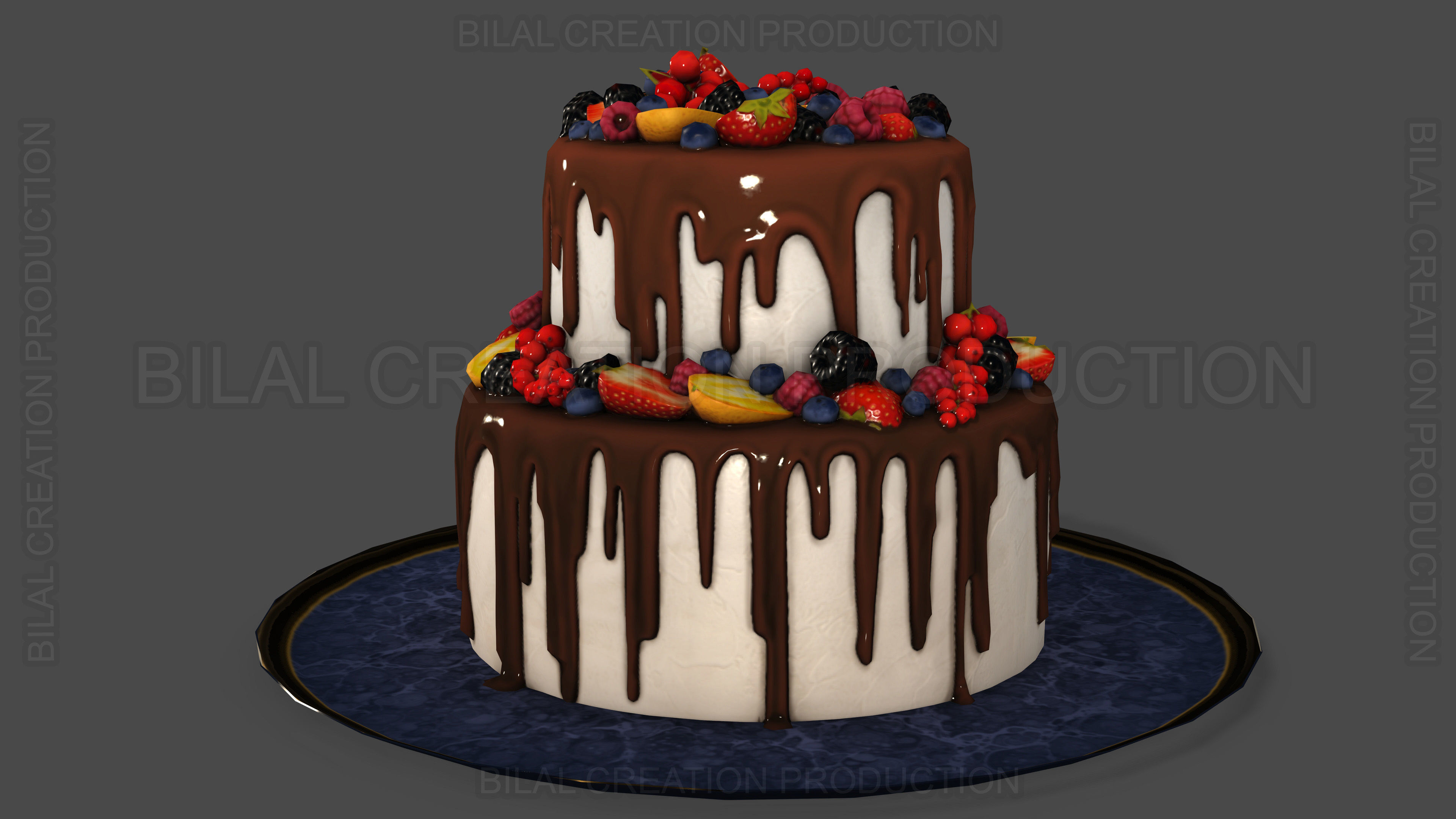 Fruit Cake 3D model_2