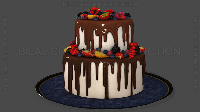 Fruit Cake 3D model 2