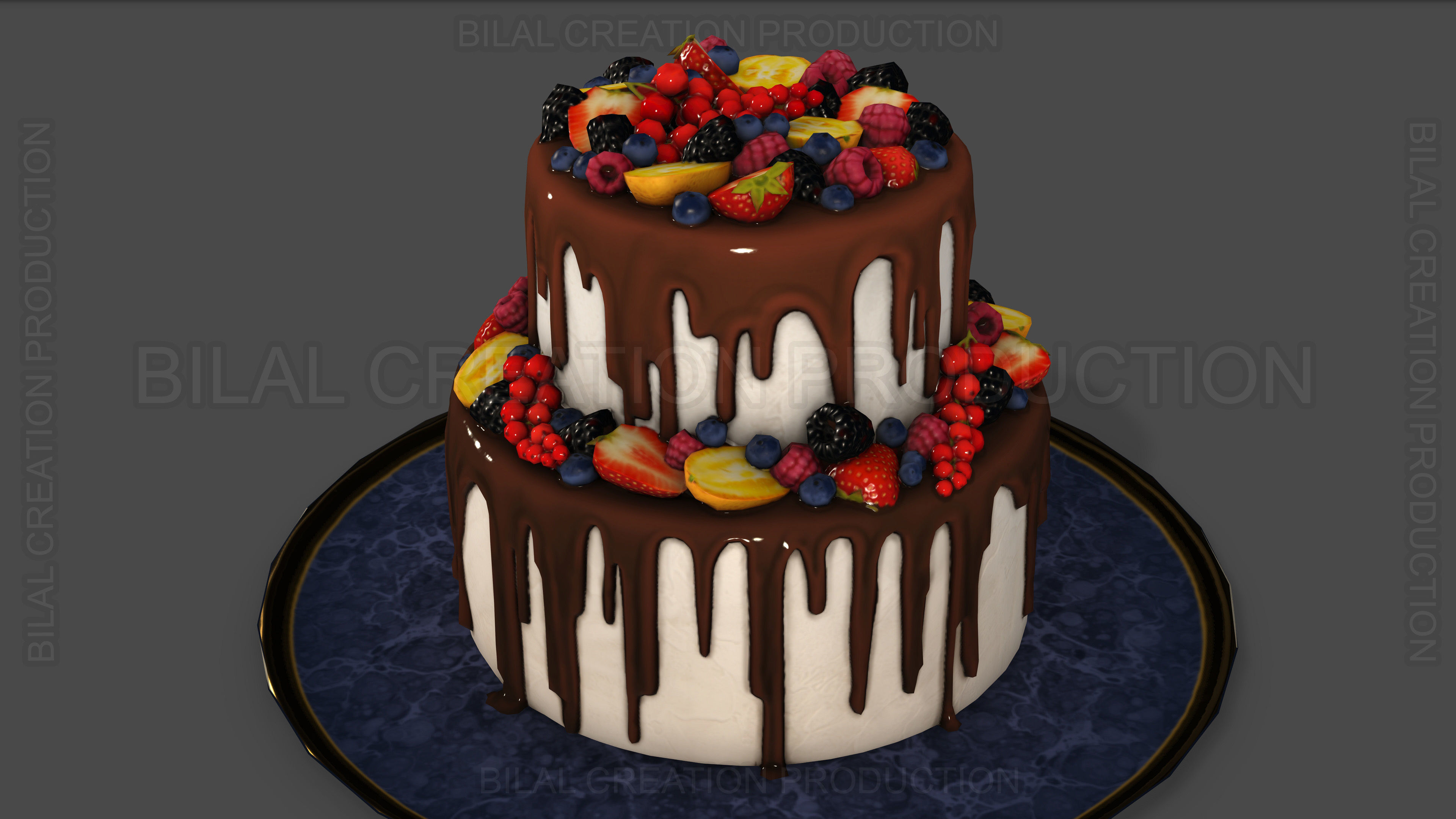 Fruit Cake 3D model_9
