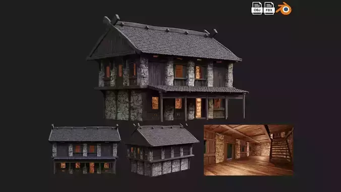 Old Medieval Building House 4K Textures GameReady 43