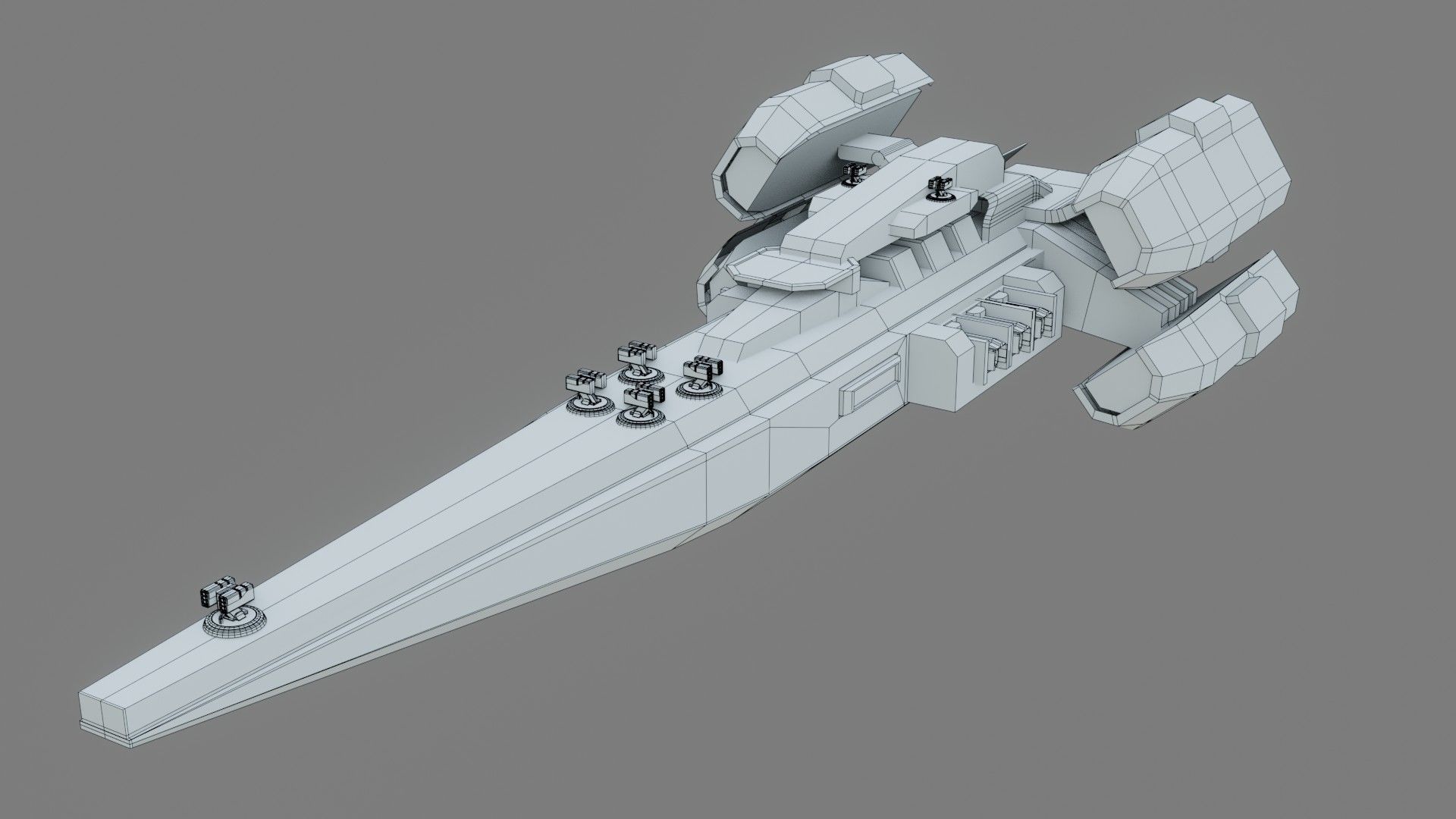 Sci-Fi Cruiser Aurora - Game Ready - PBR Low-poly 3D model_11