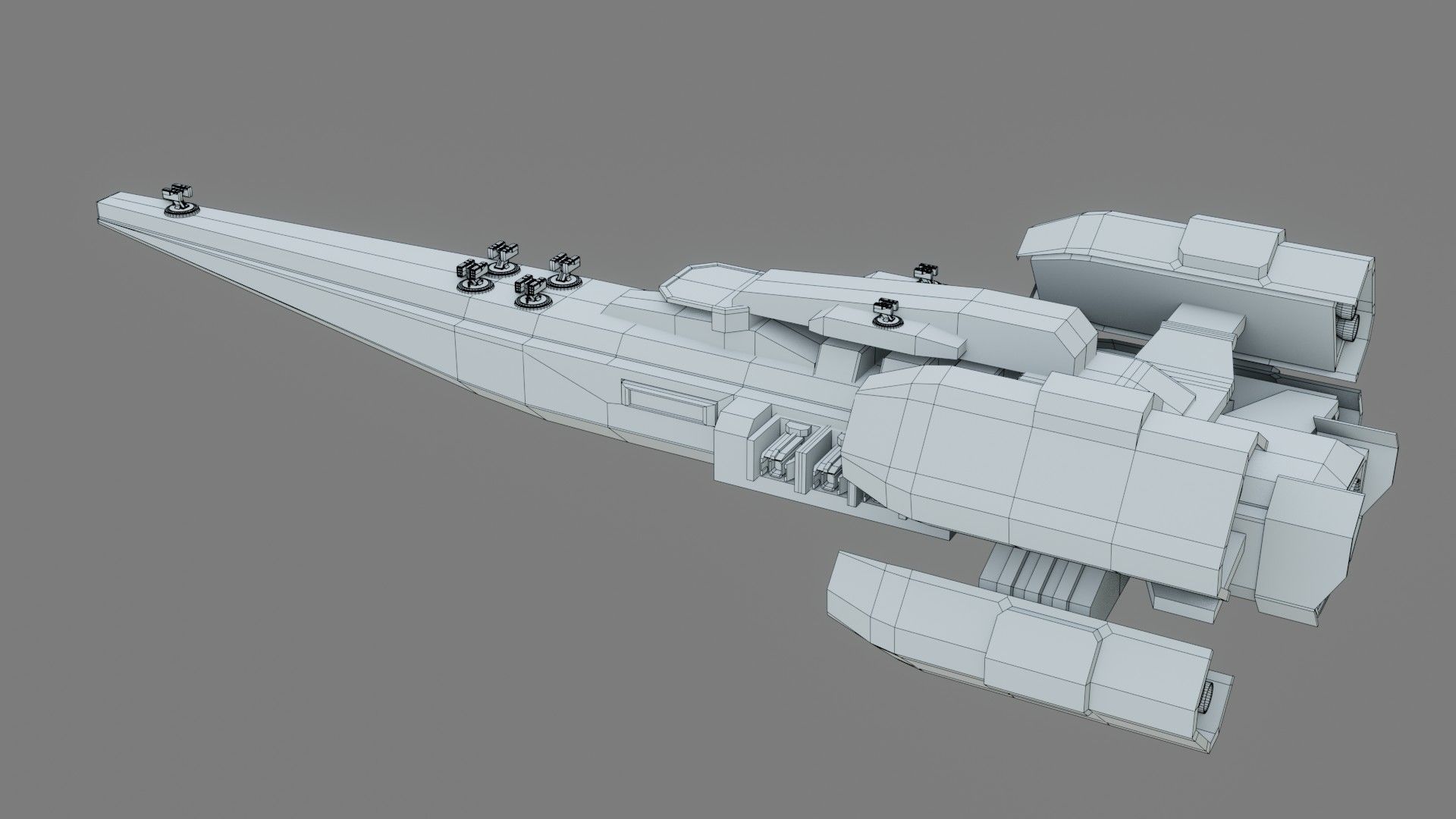 Sci-Fi Cruiser Aurora - Game Ready - PBR Low-poly 3D model_12