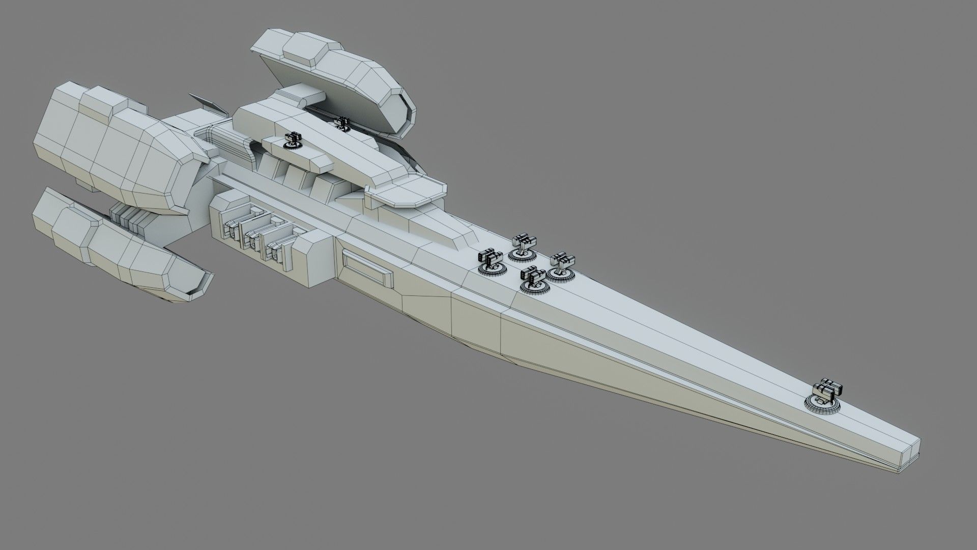 Sci-Fi Cruiser Aurora - Game Ready - PBR Low-poly 3D model_17