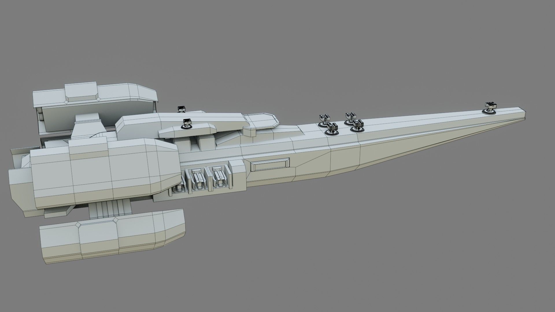 Sci-Fi Cruiser Aurora - Game Ready - PBR Low-poly 3D model_16