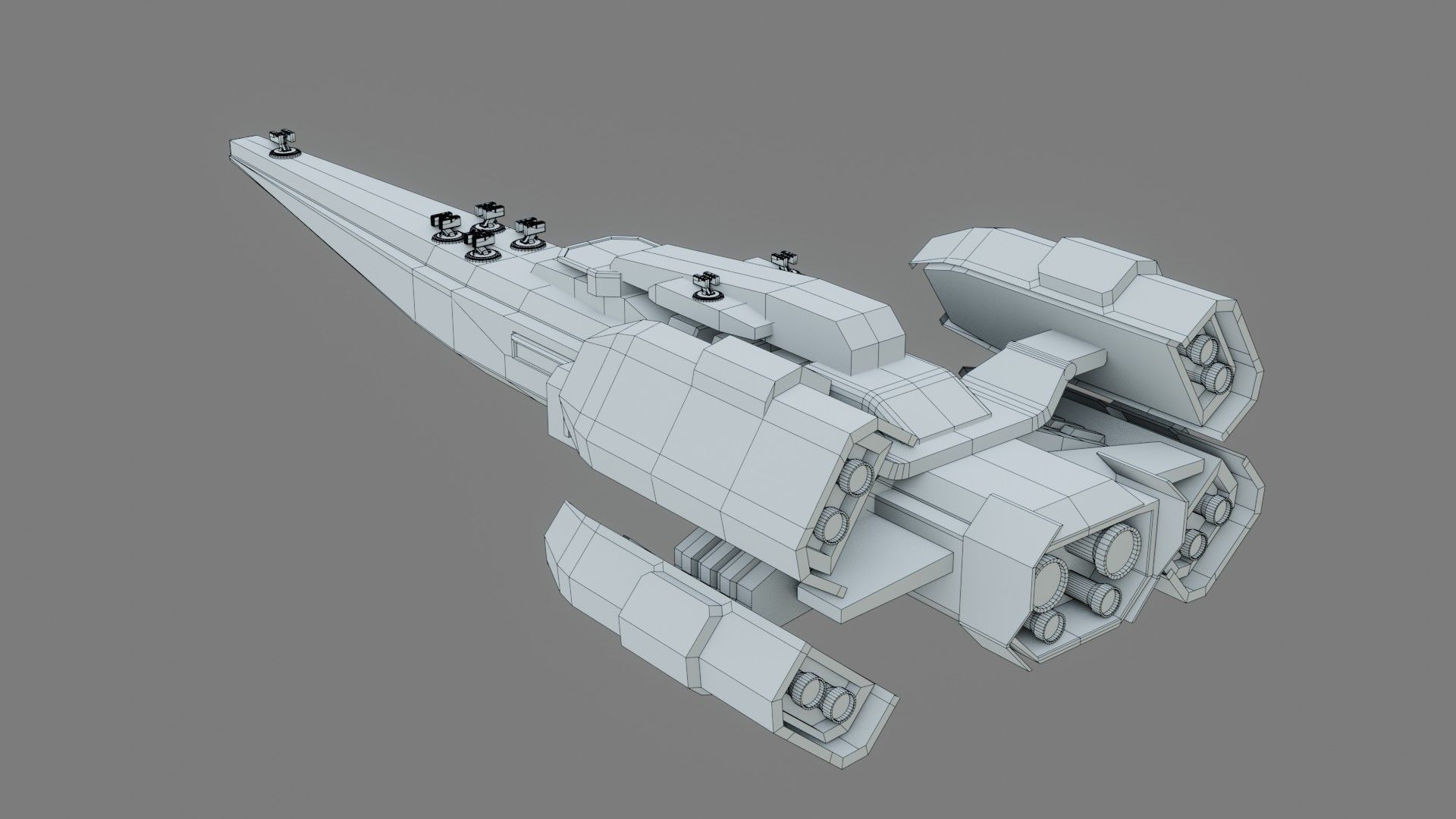 Sci-Fi Cruiser Aurora - Game Ready - PBR Low-poly 3D model_13
