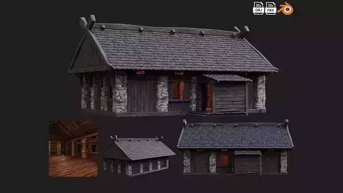 Old Medieval Building House 4K Textures GameReady 44