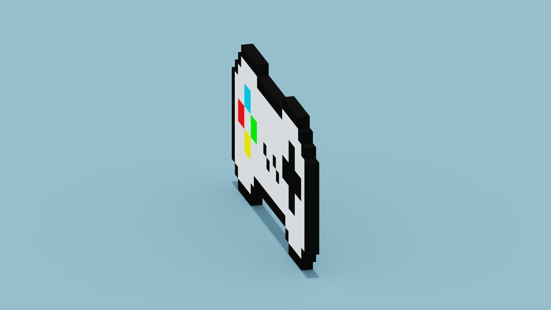 Pixel Game Controller Low-poly 3D model_9
