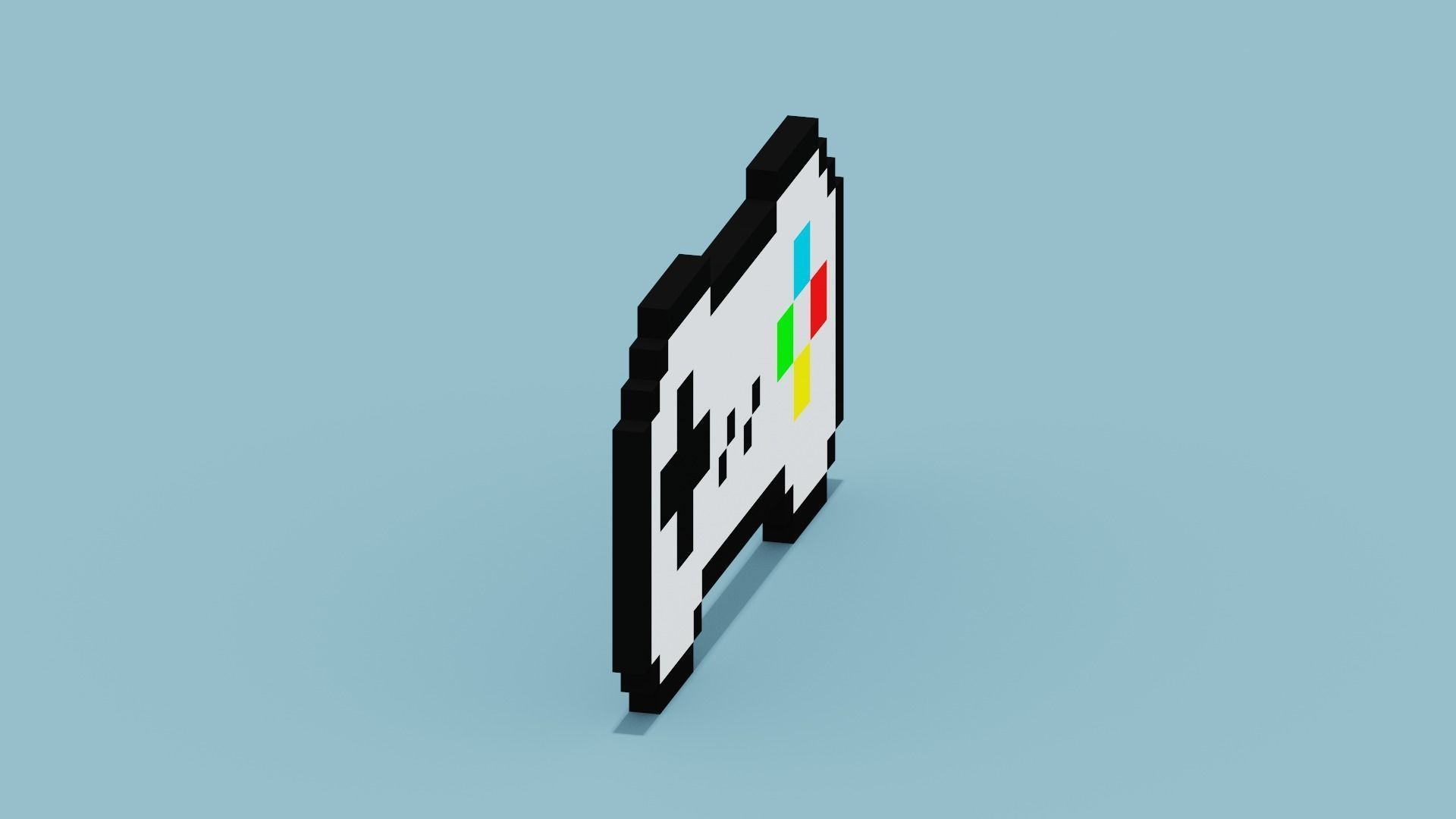 Pixel Game Controller Low-poly 3D model_10