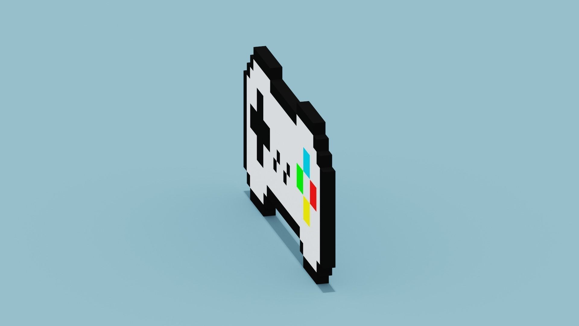 Pixel Game Controller Low-poly 3D model_3
