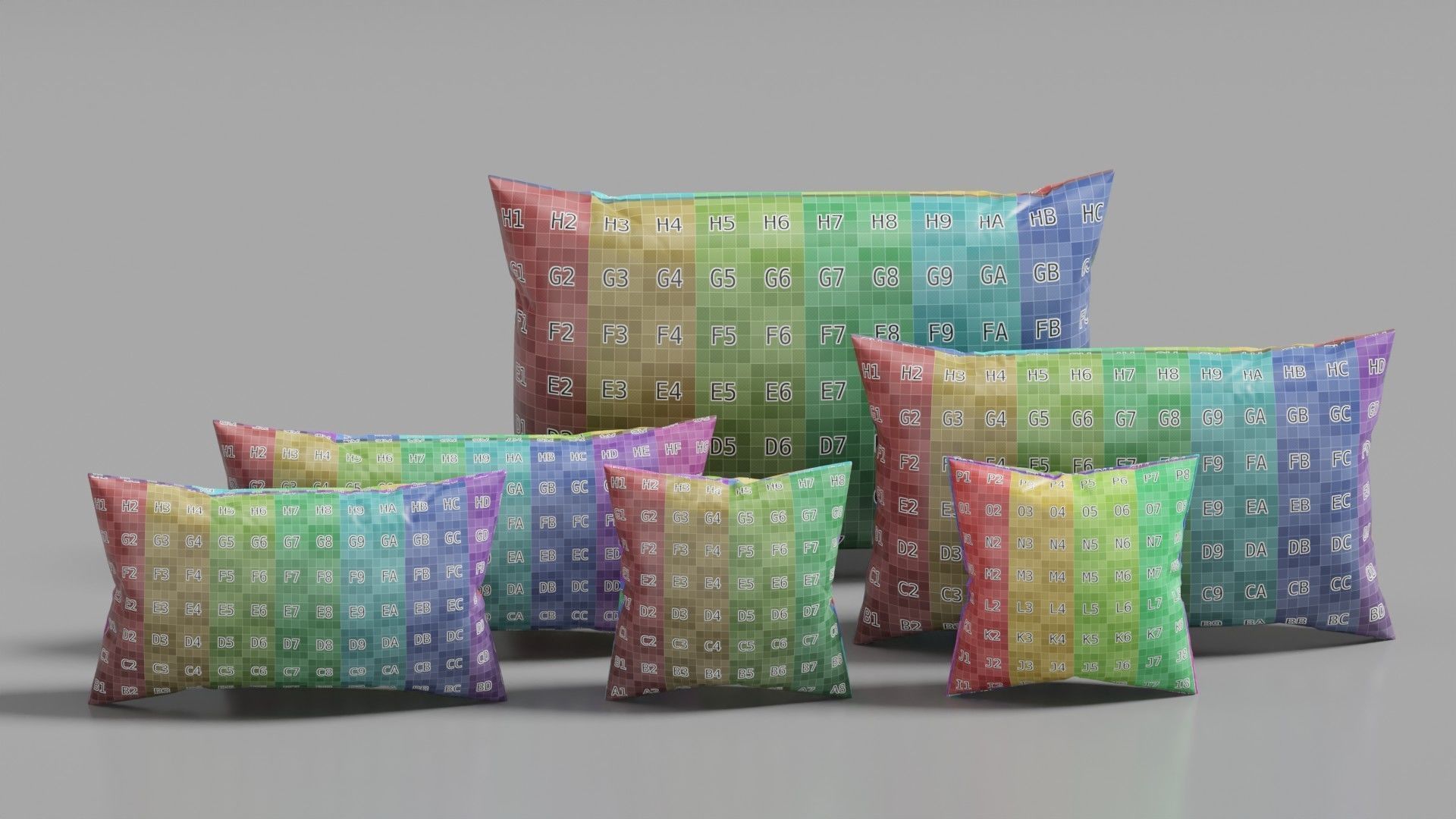 Realistic Pillow Set 3D in Real World Scale 3D model_1