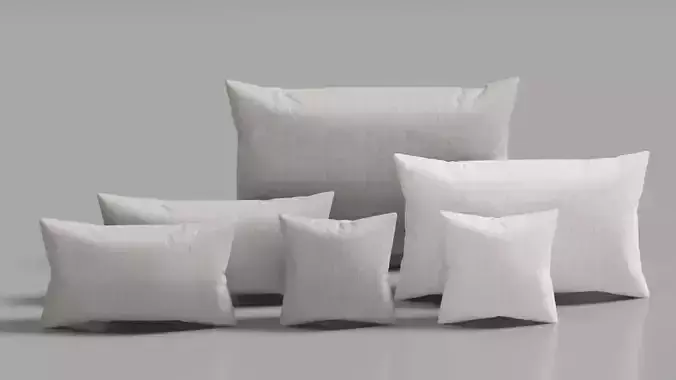 Realistic Pillow Set 3D in Real World Scale 3D model