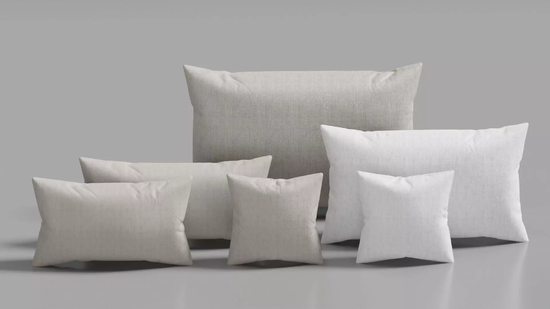 Realistic Pillow Set 3D in Real World Scale 3D model_0