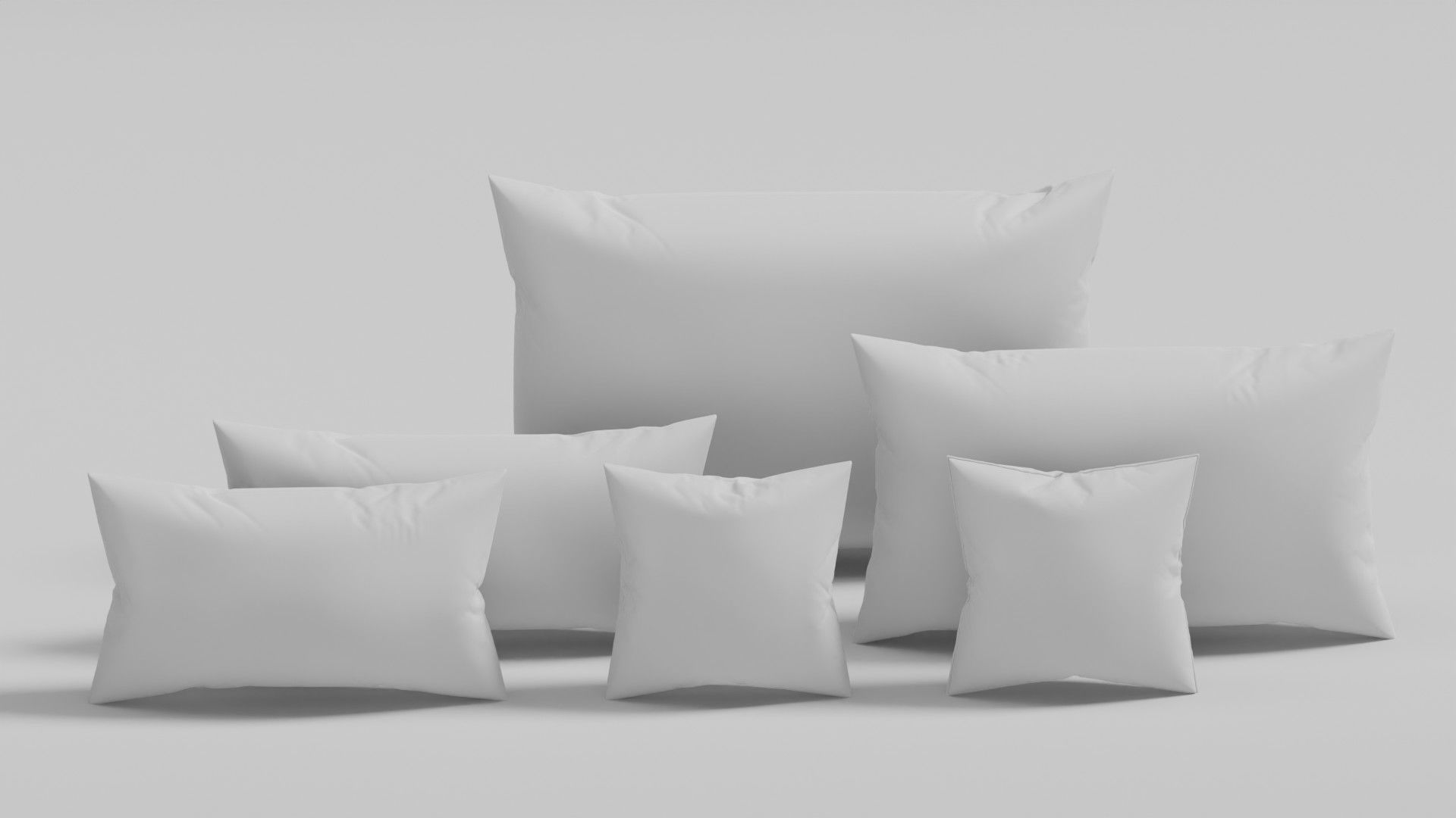 Realistic Pillow Set 3D in Real World Scale 3D model_9