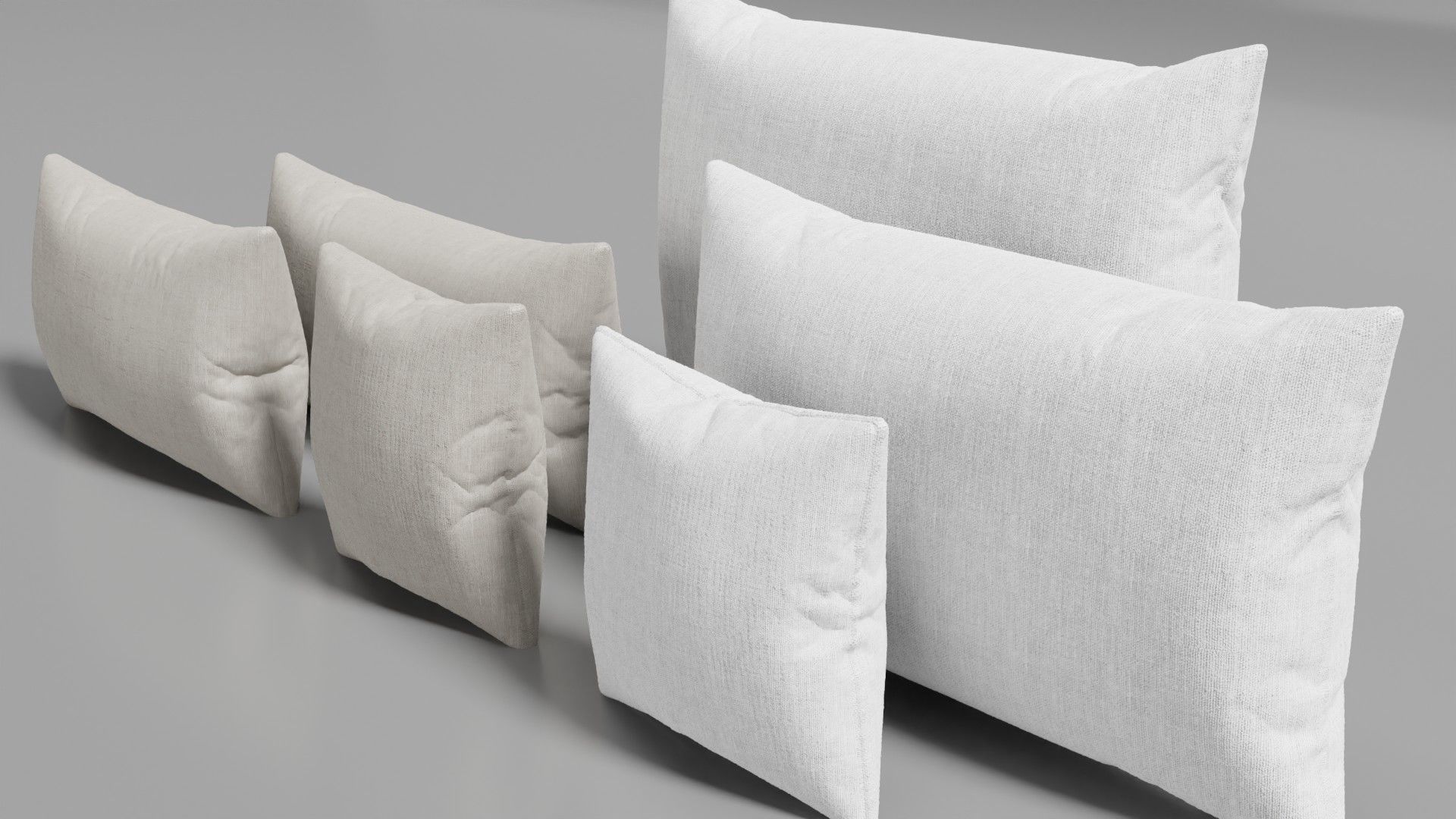 Realistic Pillow Set 3D in Real World Scale 3D model_5