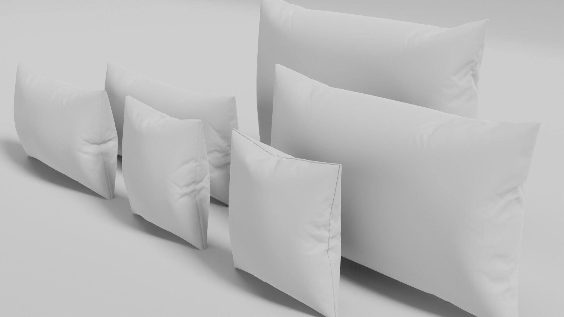 Realistic Pillow Set 3D in Real World Scale 3D model_8