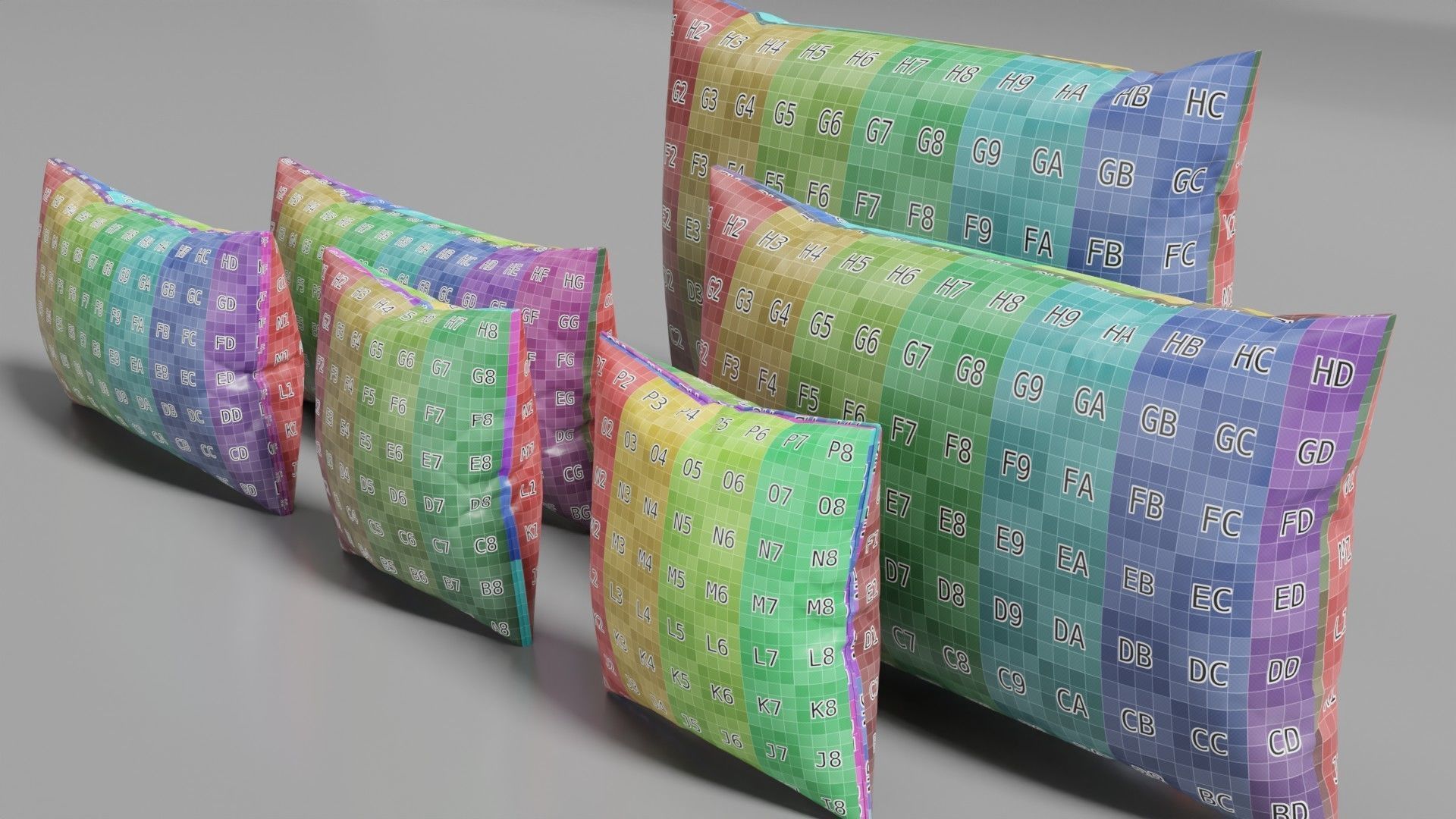 Realistic Pillow Set 3D in Real World Scale 3D model_4