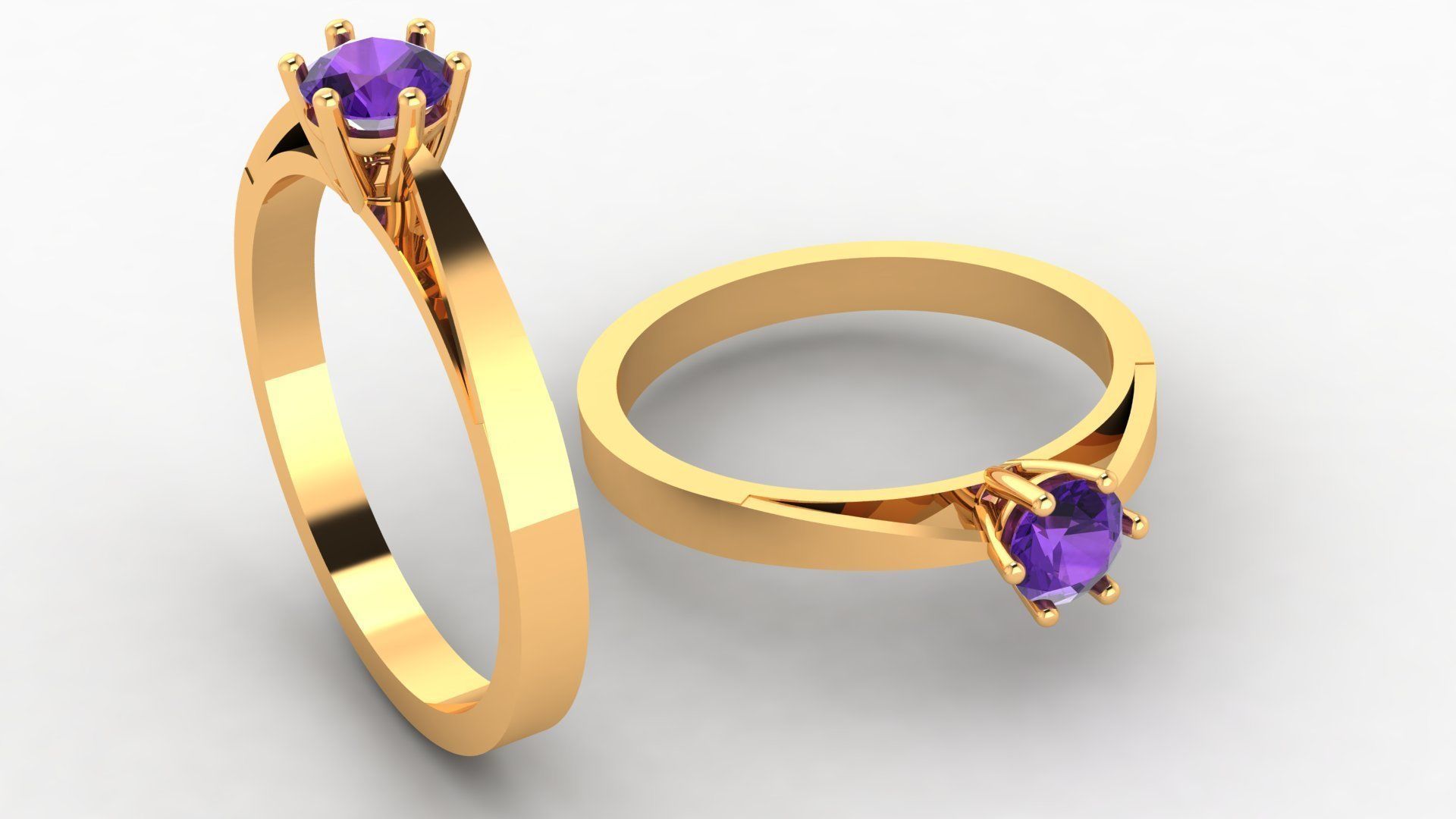 DIAMOND SOLITAIRE RING 3D print model_3