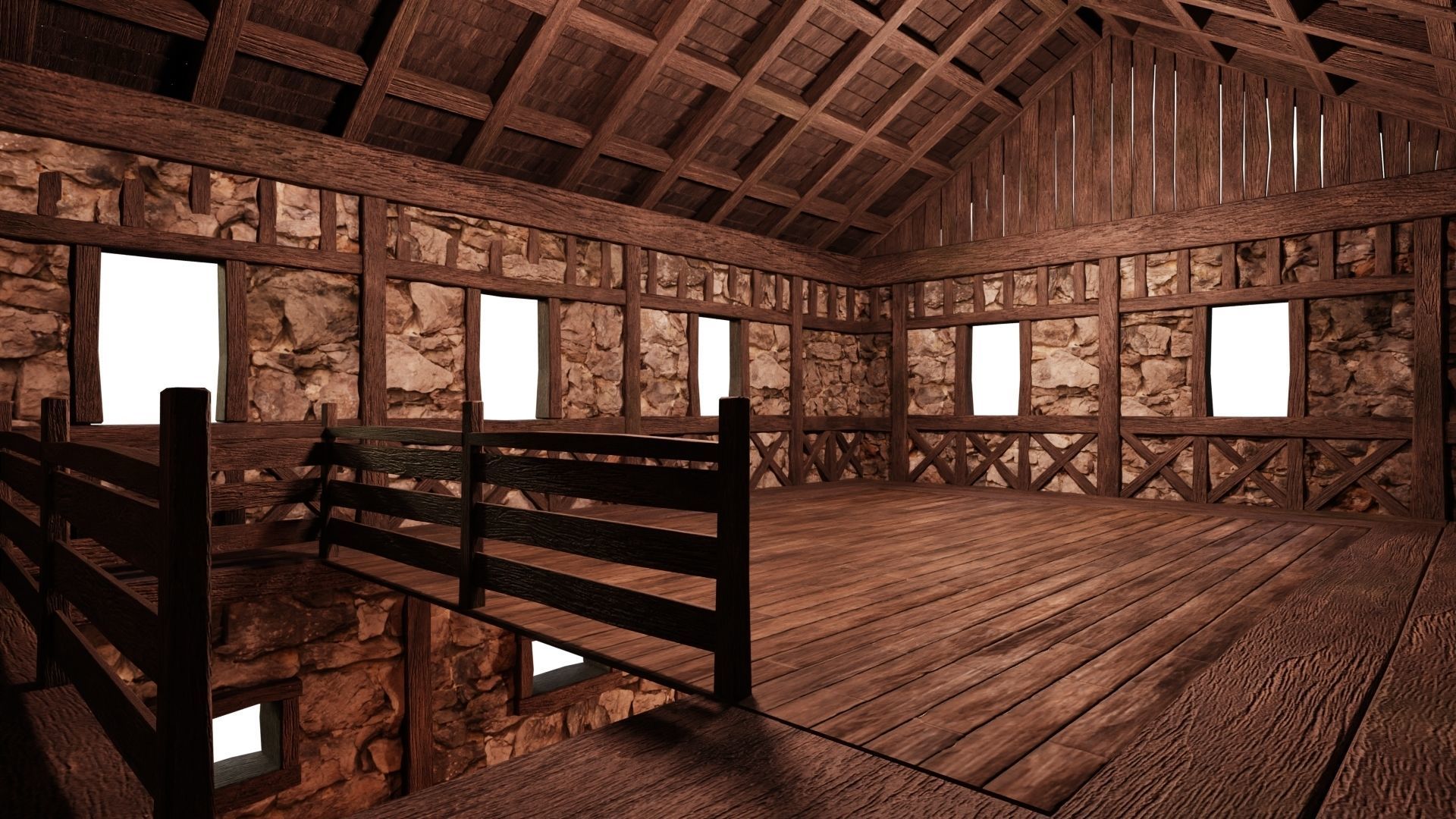 Old Medieval Building House 4K Textures GameReady 48 Low-poly 3D model_4