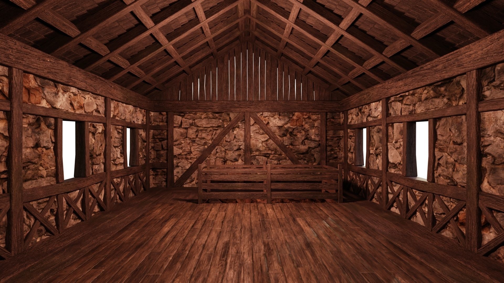 4 Old Medieval Building House Pack 4K Tex GameReady 45 to 48 Low-poly 3D model_10